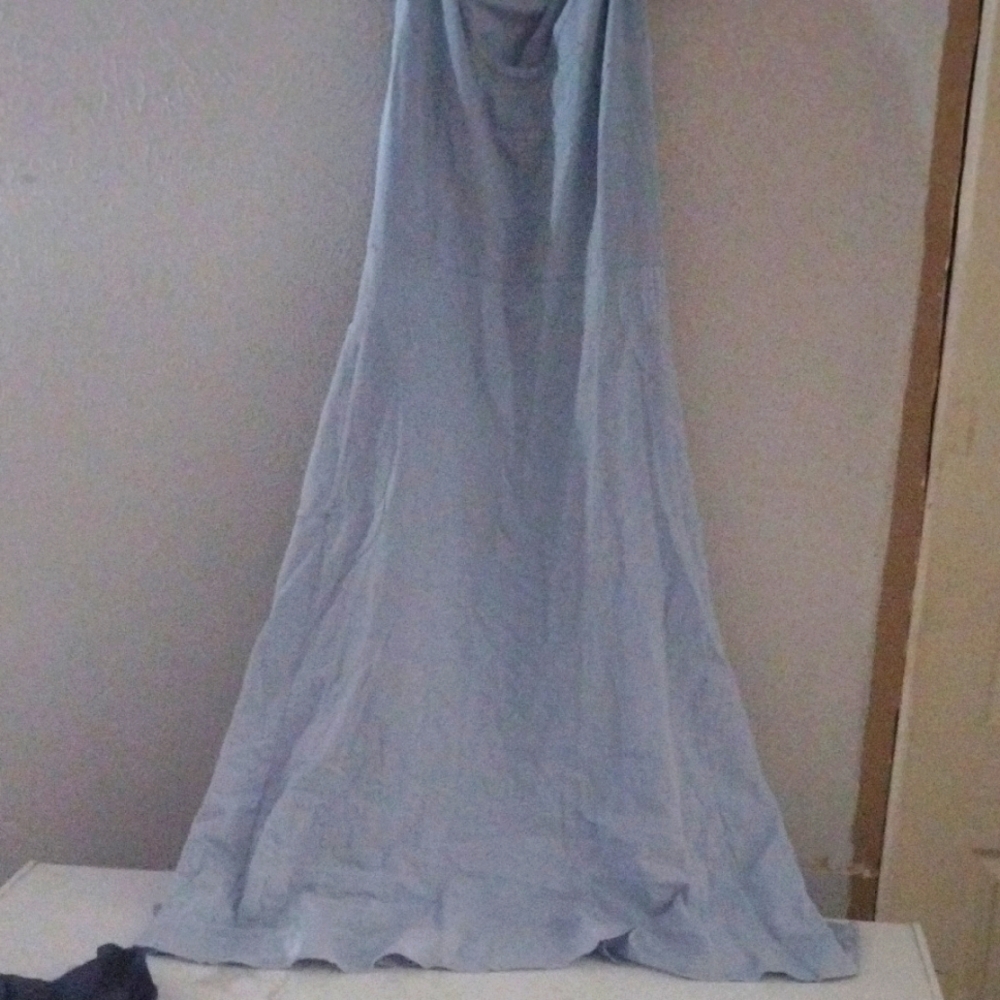 Summer Breeze Light Blue Maxi Dress – Flowy, Elegant, 100% Cotton, Size XL - Picture 2 of 7